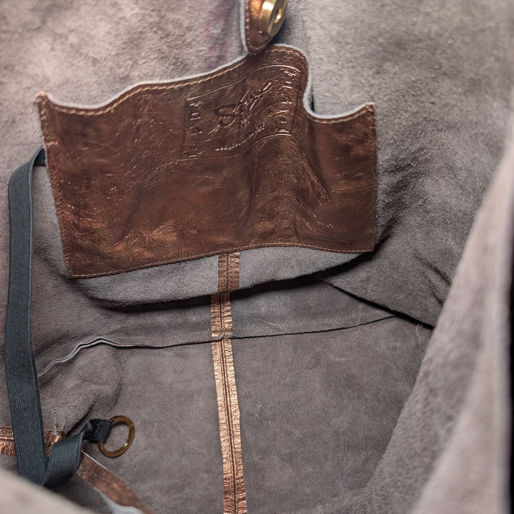 Sharif Metallic Bronze Hobo Bag With Coin Purse - Picture 6 of 7